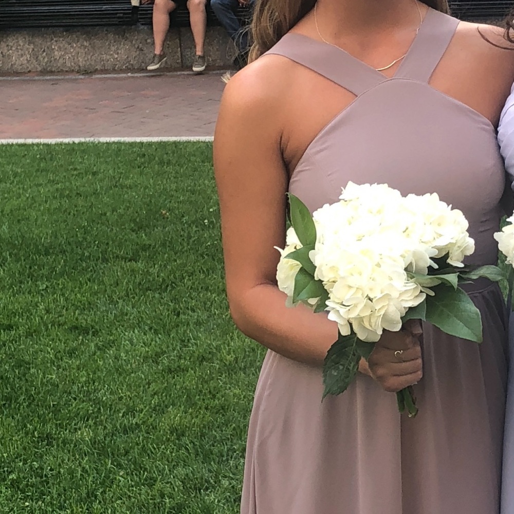 Lulus taupe bridesmaid dress